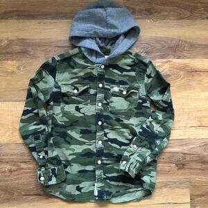 Abercrombie Kids Flannel Camo Long Sleeve Top Size 9/10